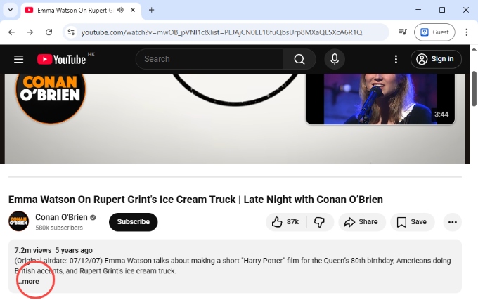 01 Click the more text