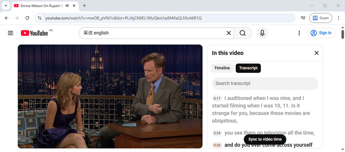 02 Get transcript on YouTube