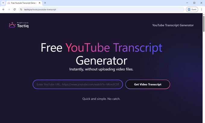 08 Tactiq YouTube to transcript converter