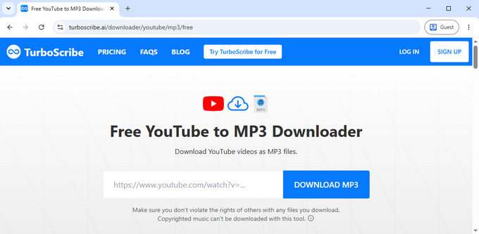 04 Alternativă la MP3Cow - Turboscribe YouTube to MP3 Converter