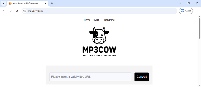 04 MP3Cow YouTube 링크 MP3 변환기