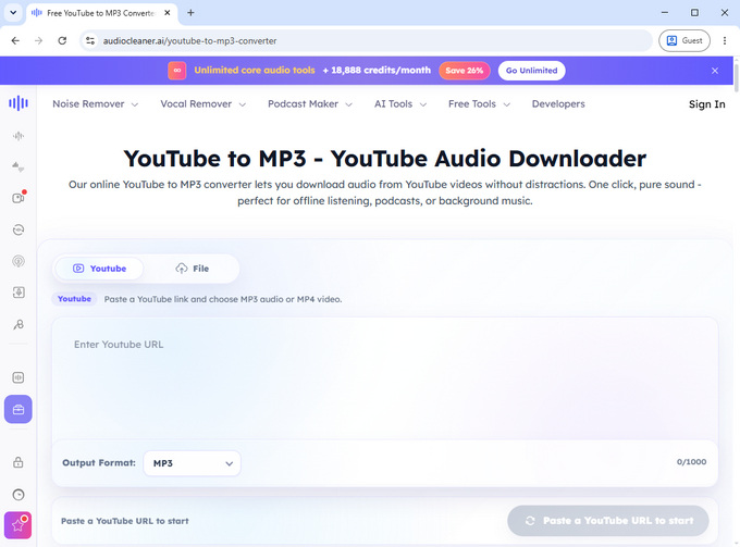 06 AudioCleaner YouTube URL MP3 변환기