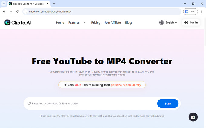03 Clipto YouTube URL to MP4 Converter