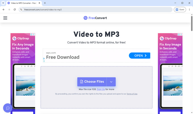 07 Strumento FreeConvert Video to MP3