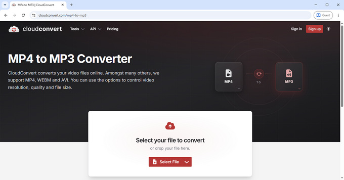 CloudConvert MP4 to MP3 Converter