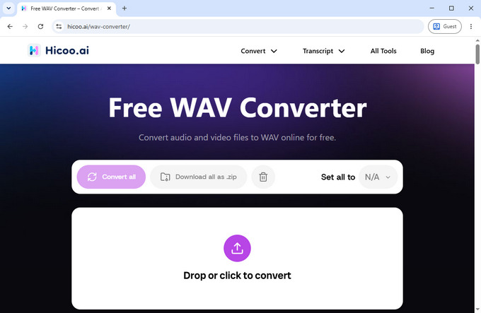 02 Hicoo Free WAV Converter Online