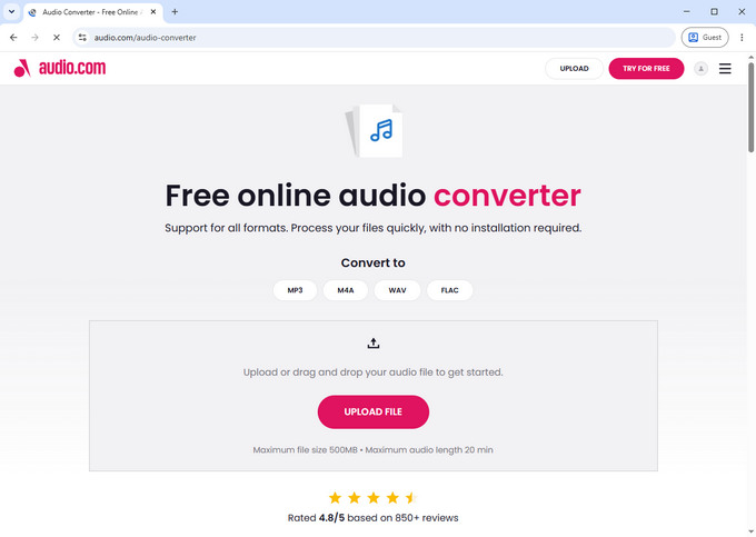Audio converter de la audio.com