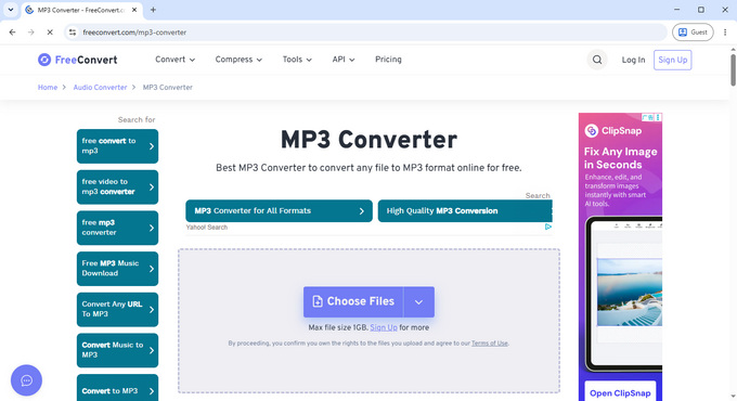 08 FreeConvert MP3 변환기 안전