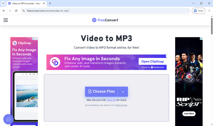 05 Strumento FreeConvert da video a MP3