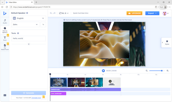 04 Renderforest video editor