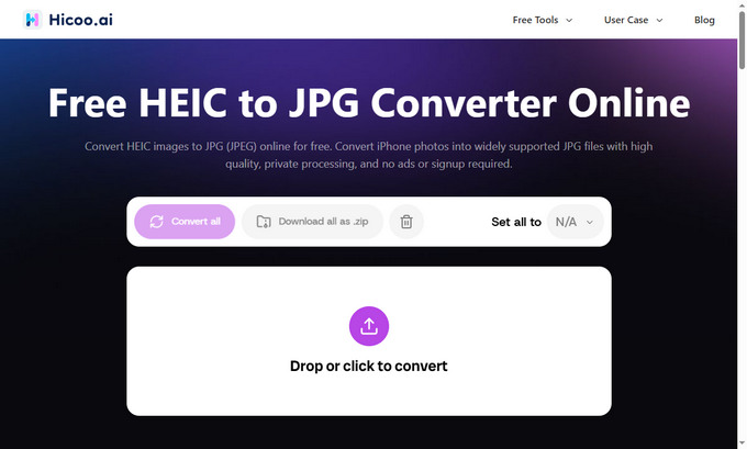 01 Upload your HEIC images
